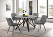 Coaster Neil Round Wood Top Dining Table Concrete and Black Default Title