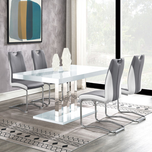 Coaster Brooklyn Dining Set White and Chrome Default Title