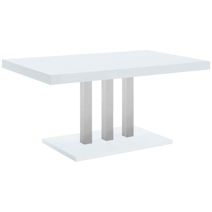 Coaster Brooklyn Dining Set White and Chrome Default Title