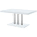 Coaster Brooklyn Rectangular Dining Table White High Gloss and Chrome Default Title