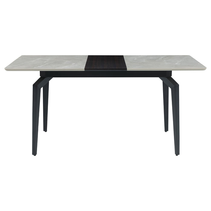 Coaster Mina Rectangular Dining Table Grey Ceramic and Sandy Black Default Title