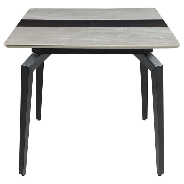 Coaster Mina Rectangular Dining Table Grey Ceramic and Sandy Black Default Title