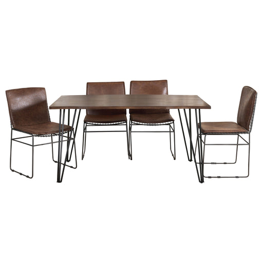 Coaster Topeka Dining Set Mango Cocoa and Gunmetal Set of 5