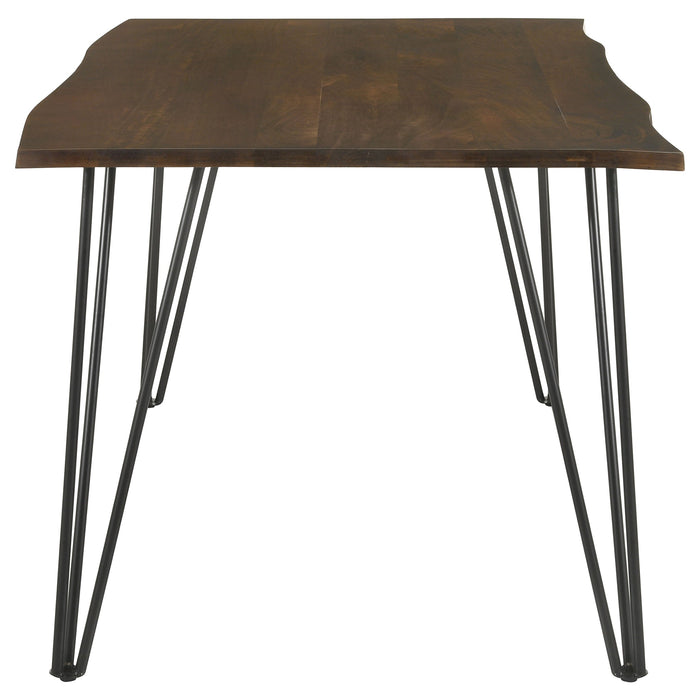 Coaster Topeka Live-edge Dining Table Mango Cocoa and Gunmetal Default Title