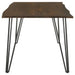 Coaster Topeka Live-edge Dining Table Mango Cocoa and Gunmetal Default Title