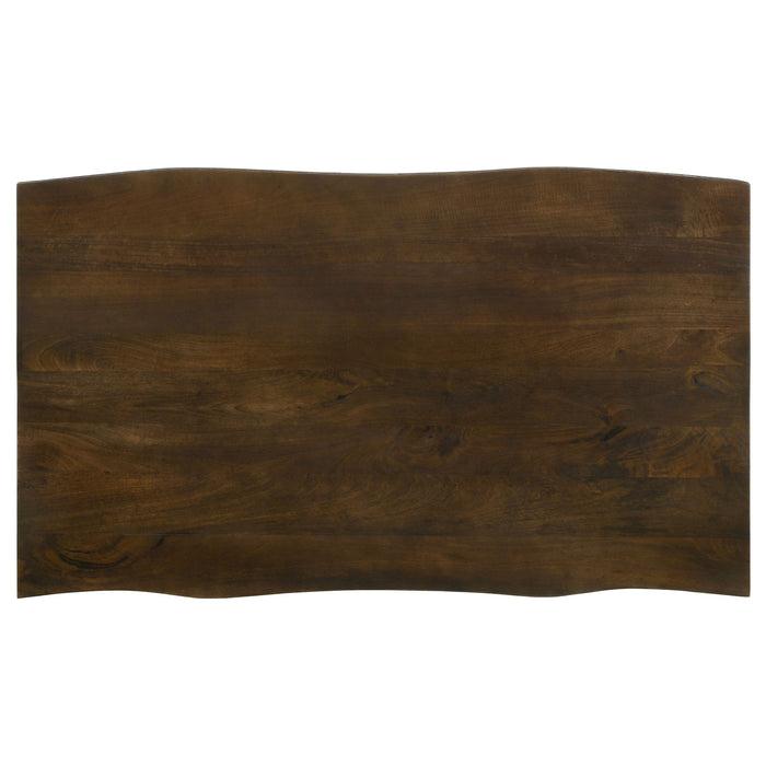 Coaster Topeka Live-edge Dining Table Mango Cocoa and Gunmetal Default Title