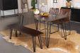 Coaster Topeka Live-edge Dining Table Mango Cocoa and Gunmetal Default Title