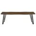 Coaster Topeka Live-edge Dining Bench Mango Cocoa and Gunmetal Default Title