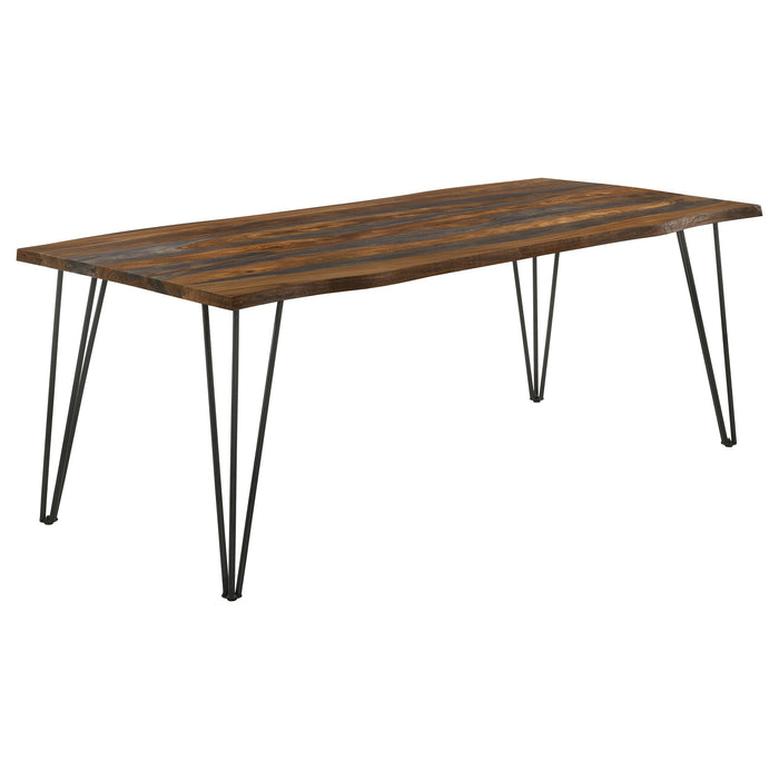 Coaster Neve Live-edge Dining Table with Hairpin Legs Sheesham Grey and Gunmetal Default Title