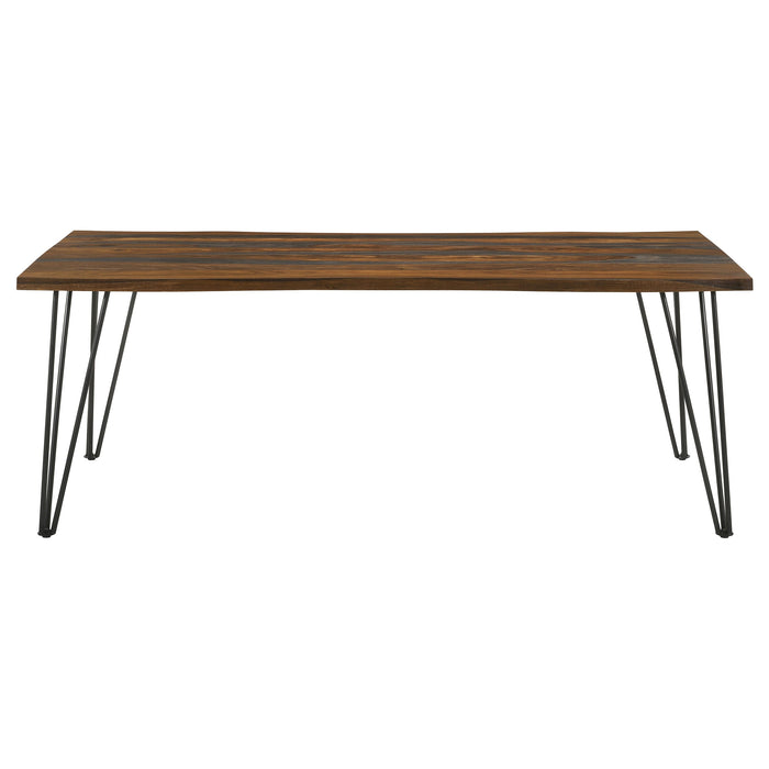 Coaster Neve Live-edge Dining Table with Hairpin Legs Sheesham Grey and Gunmetal Default Title