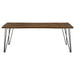 Coaster Neve Live-edge Dining Table with Hairpin Legs Sheesham Grey and Gunmetal Default Title