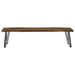 Coaster Neve Live-edge Dining Bench with Hairpin Legs Sheesham Grey and Gunmetal Default Title