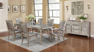 Coaster Bling Game Dining Room Set Metallic Platinum Set of 7