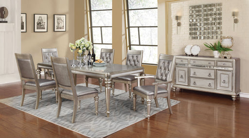 Coaster Bling Game Dining Room Set Metallic Platinum Set of 5