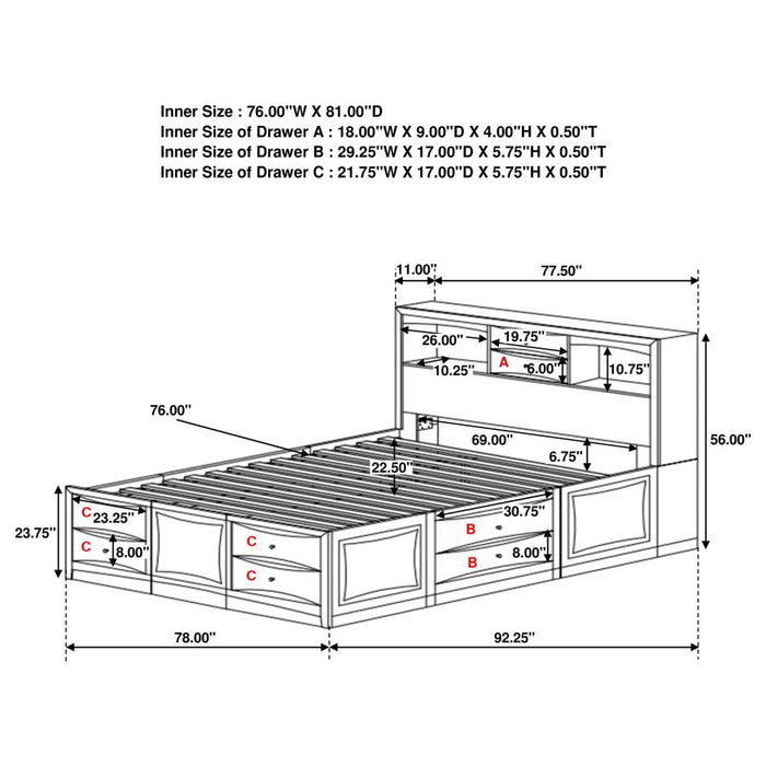 Phoenix 4-piece Eastern King Bedroom Set Cappuccino