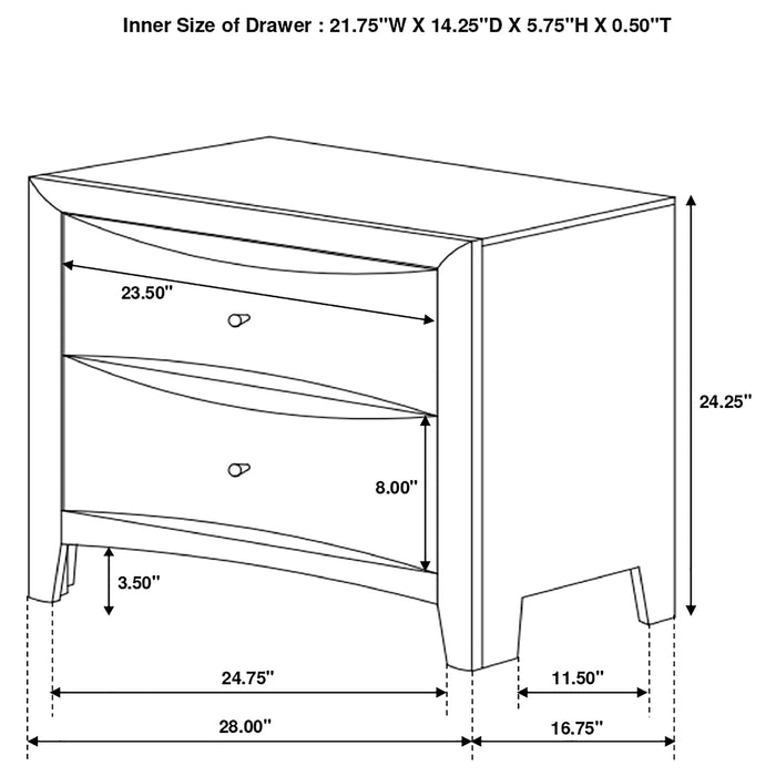 Coaster Phoenix 2-drawer Nightstand Deep Cappuccino Default Title