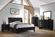 Coaster Briana Panel Bedroom Set with Sleigh Headboard Black Eastern King Set of 4