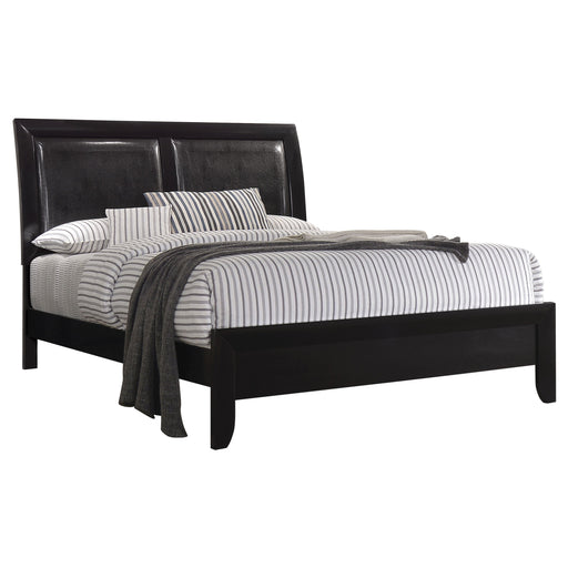 Coaster Briana Upholstered Panel Bed Black Eastern King