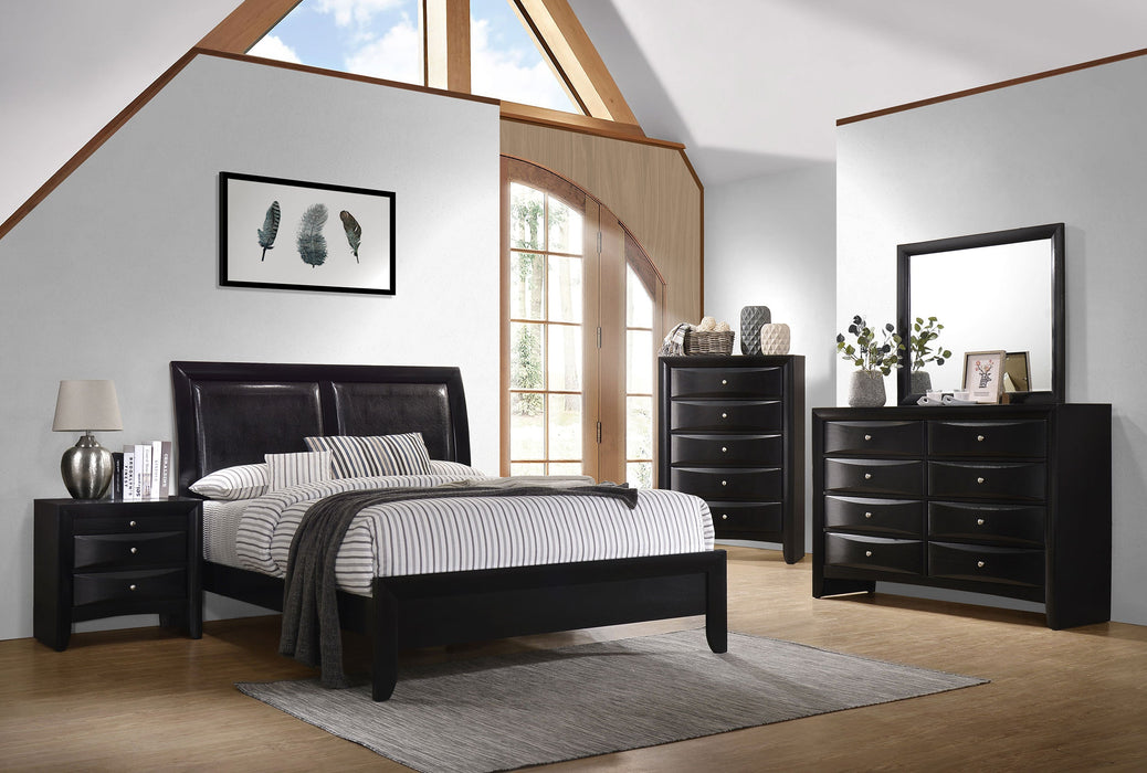 Coaster Briana Upholstered Panel Bed Black Cal King