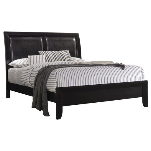 Coaster Briana Upholstered Panel Bed Black Queen