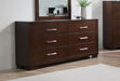 Coaster Jessica 6-drawer Dresser with Mirror Cappuccino No Mirror