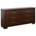 Coaster Jessica 6-drawer Dresser with Mirror Cappuccino No Mirror