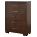 Coaster Jessica 5-drawer Chest Cappuccino Default Title