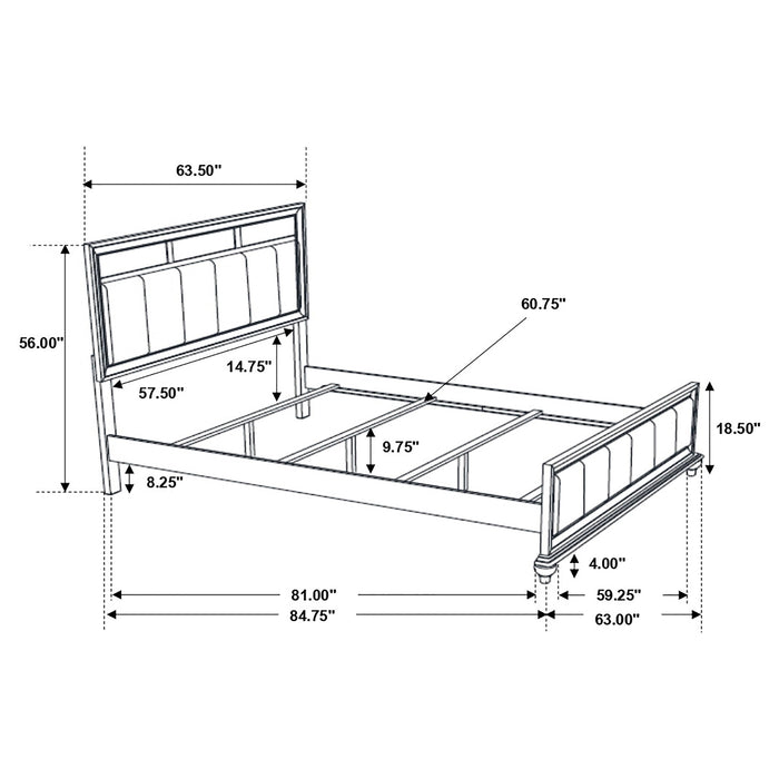 Coaster Barzini Upholstered Bed Black and Grey Cal King