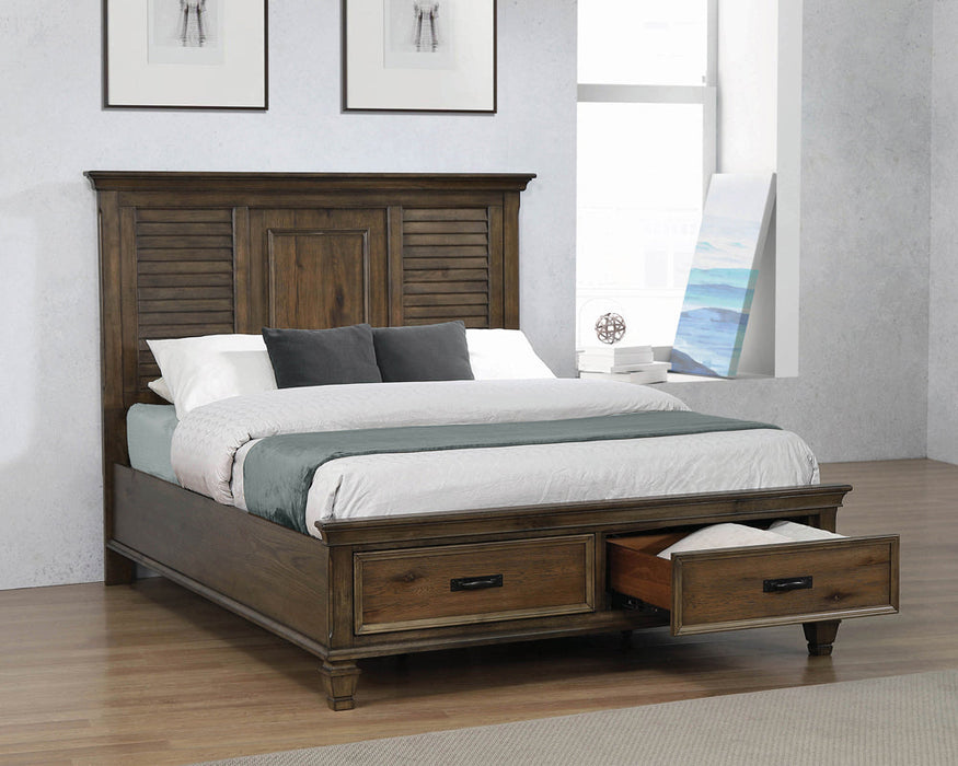 Coaster Franco Storage Bedroom Set Burnished Oak Eastern King Set of 4