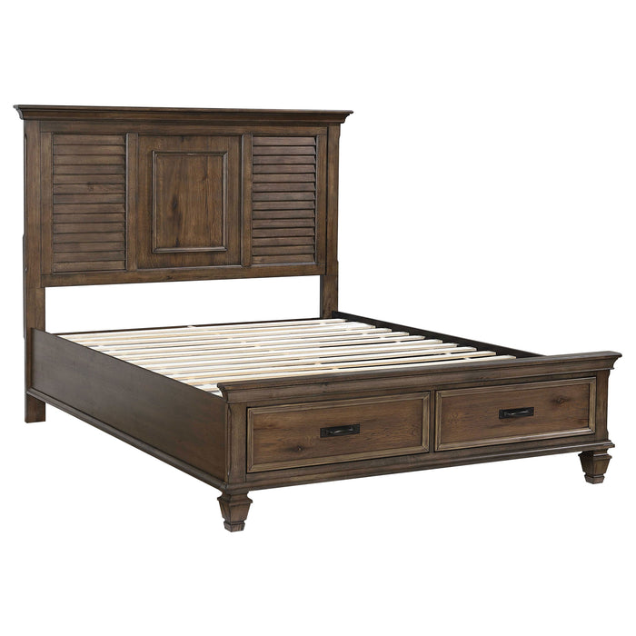 Franco Wood Queen Storage Panel Bed Burnished Oak