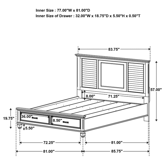 Franco Wood Queen Storage Panel Bed Burnished Oak