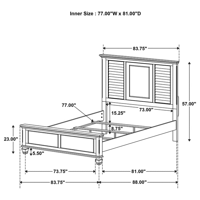 Coaster Franco Storage Platform Bedroom Set Cal King Set of 5