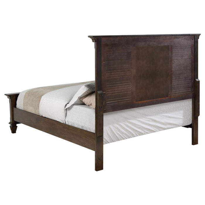 Franco Wood Eastern King Panel Bed Burnished Oak