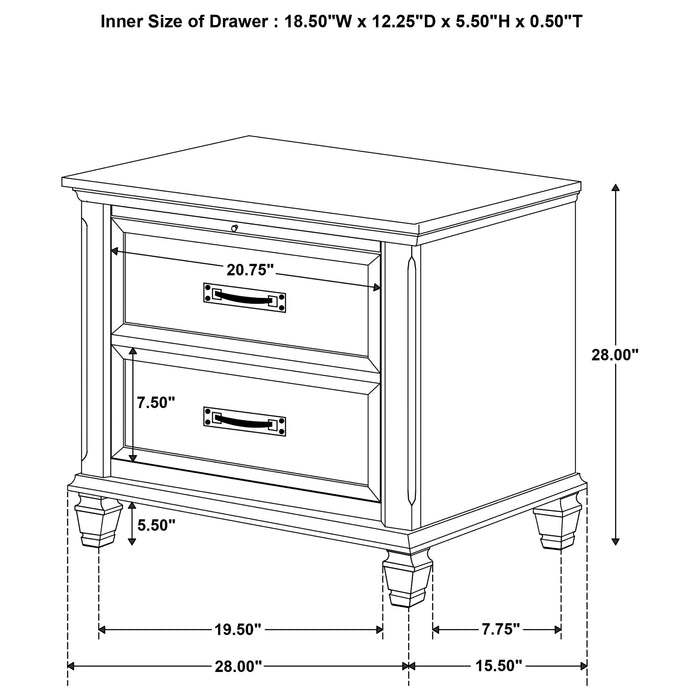 Coaster Franco Storage Platform Bedroom Set Cal King Set of 5