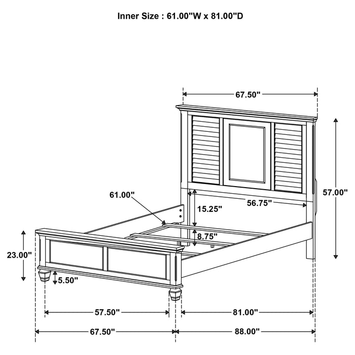 Coaster Franco Storage Platform Bedroom Set Cal King Set of 5