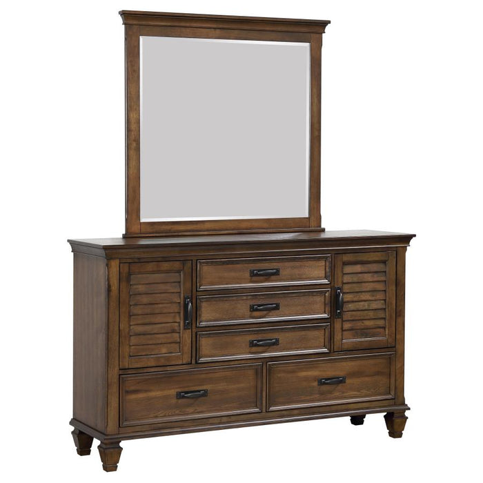 Franco 5-drawer Dresser with Mirror Burnished Oak