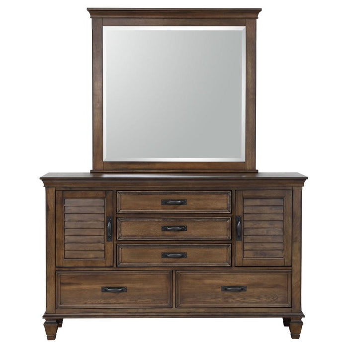 Franco 5-drawer Dresser with Mirror Burnished Oak