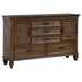 Coaster Franco 5-drawer Dresser with 2 Louvered Doors Burnished Oak Default Title