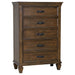 Coaster Franco 5-drawer Chest Burnished Oak Default Title