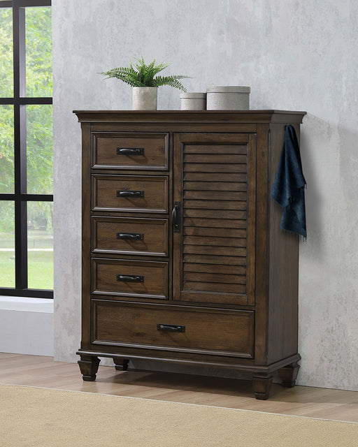 Coaster Franco 5-drawer Door Chest Burnished Oak Default Title