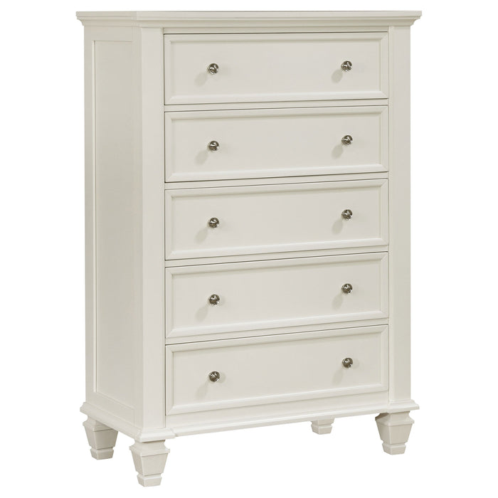 Coaster Sandy Beach 5-drawer Rectangular Chest Cream White Default Title