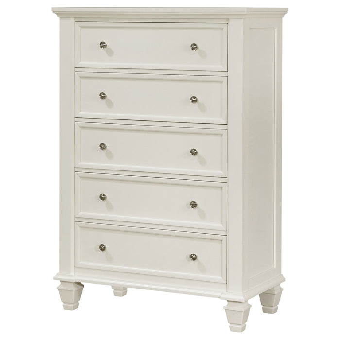 Coaster Sandy Beach 5-drawer Rectangular Chest Cream White Default Title