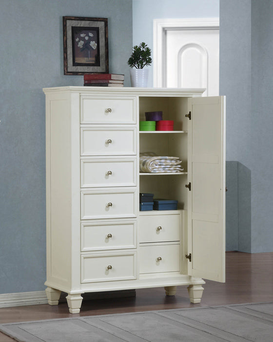 Coaster Sandy Beach 8-drawer Door Chest Storage Cream White Default Title