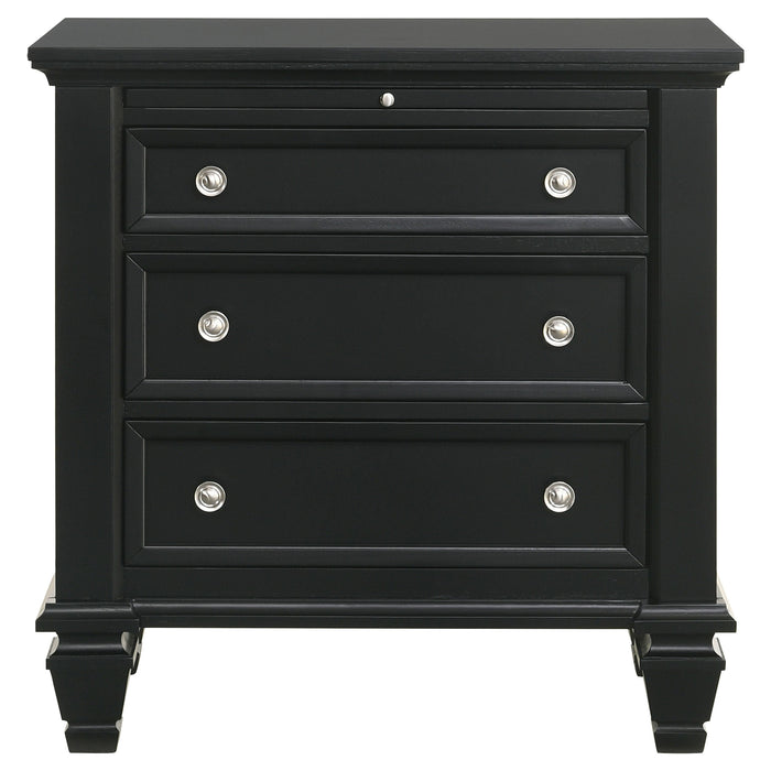 Coaster Sandy Beach 3-drawer Nightstand Black Default Title