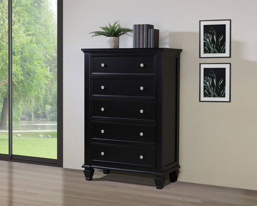 Coaster Sandy Beach 5-drawer Chest Black Default Title