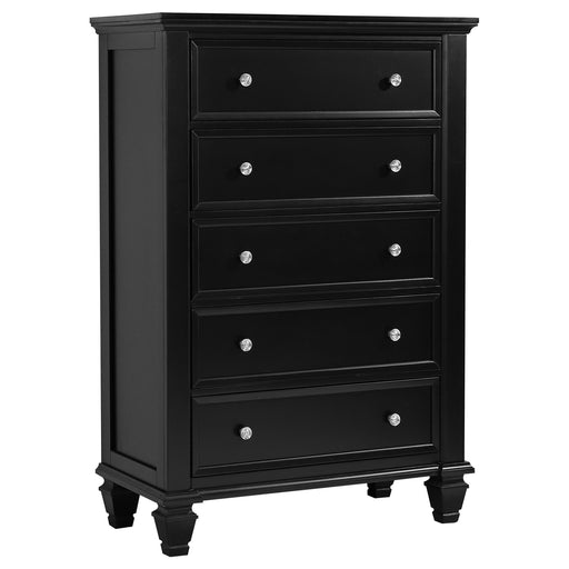 Coaster Sandy Beach 5-drawer Chest Black Default Title