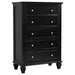 Coaster Sandy Beach 5-drawer Chest Black Default Title