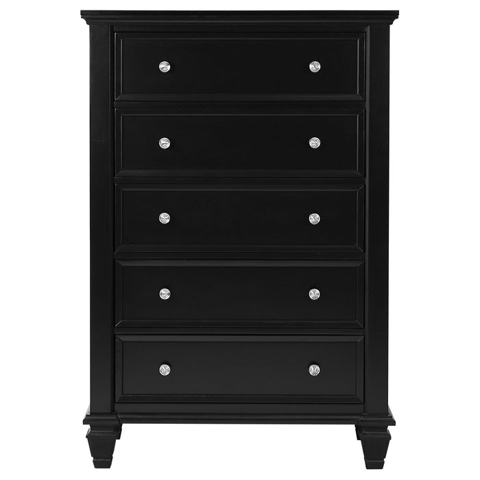 Coaster Sandy Beach 5-drawer Chest Black Default Title