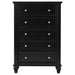 Coaster Sandy Beach 5-drawer Chest Black Default Title