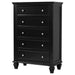 Coaster Sandy Beach 5-drawer Chest Black Default Title